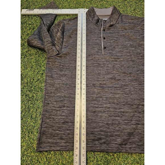 Callaway Golf Men's Size 2XL XXL Fleece 1/4 Snap Pullover Heathered Gray Black - Picture 5 of 6